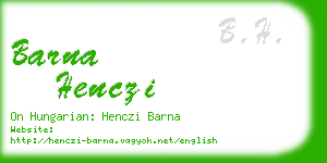 barna henczi business card